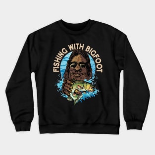 Day of Fishing with Bigfoot - Fisherman Graphic Crewneck Sweatshirt